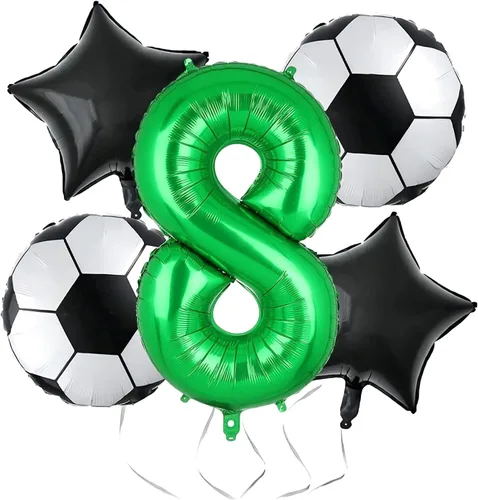 Vista 12 de Globos de fútbol para 2º cumpleaños, suministros para fiesta de cumpleaños de fútbol, Copa del Mundo, Deportes de fútbol, decoraciones de fiesta