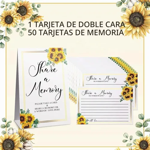Vista 3 de Zonon 50 tarjetas de girasol para compartir una memoria, para colocar