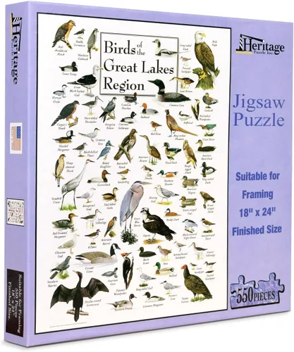 Vista 9 de Heritage Puzzle Peces de la Región de los Grandes Lagos 550 Piezas Peces de los Grandes Lagos