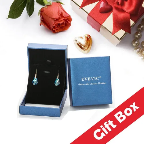 Vista 6 de Aretes colgantes en forma de lágrima de cristal austriaco para mujer, aretes con gancho chapados en oro rosa de 14 quilates, joyería hipoalergénica