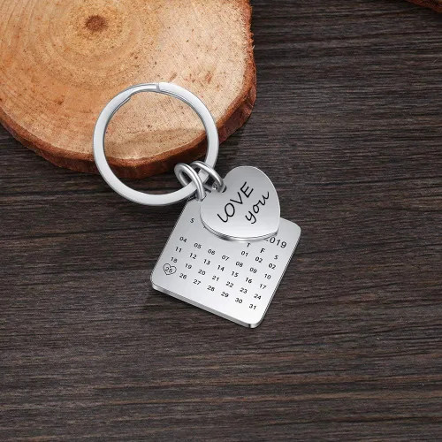 Vista 6 de kaululu Custom Photo Key Chains for Men Women Calendar Picture Key Chain Ring for Him and Her