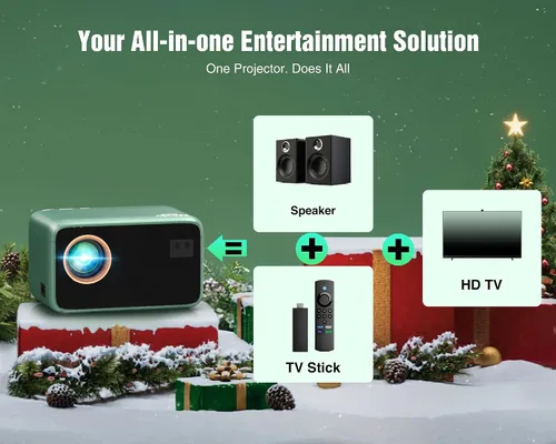 Vista 9 de Proyector TMY 4K con WiFi Bluetooth, Compatible con Netflix/Prime Video/YouTube, Proyector de Cine en Casa Portátil al Aire Libre, Proyector Mini
