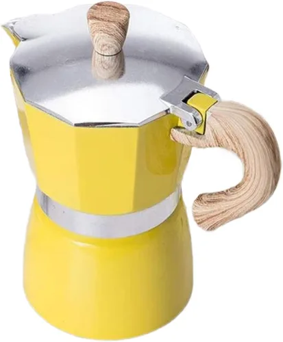 Vista 8 de Olla italiana de moca, olla de café expreso, 3/6 tazas, mango de madera, olla de café expreso moca para uso en el hogar y campamento