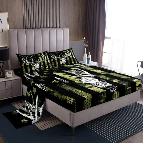 Vista 17 de Castle Fairy Juego de sábanas de motocross tamaño twin, juego de ropa de cama verde con diseño de panal ombré, decoración de habitación de niños