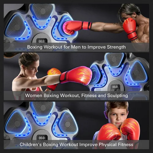 Vista 5 de Music Boxing Machine with Gloves for Adults Boxing Machine Wall Mounted Music, Smart Connection Boxing Equipment for Home and Gym, Training Machine