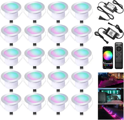 Vista 11 de Iluminación RGB para cubierta φ1.22, luces de cubierta impermeables para exteriores, luces de bajo voltaje de 12 V con control remoto, luz