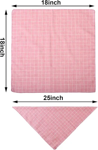 Vista 2 de SATINIOR 8 bandanas para perro, a cuadros, lunares, primavera, bandana triangular, suave, lavable, ajustable, accesorios para gatos pequeños