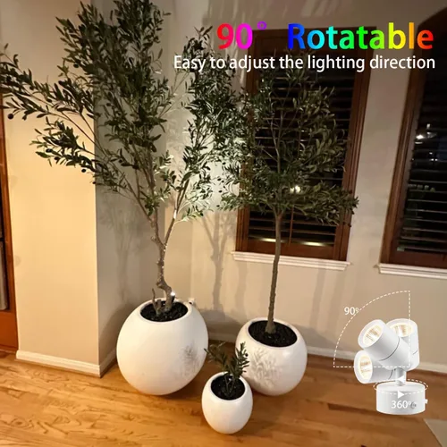 Vista 5 de Foco LED multiusos moderno para escritorio o montaje en pared, luz LED portátil con interruptor de encendido/apagado, bombilla GU10 cable blanco