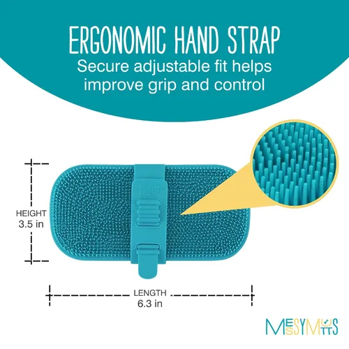 Vista 5 de Messy Mutts Cepillo reversible de silicona de doble cara para mascotas Masaje suave, cepillado, baño y herramienta de eliminación de pelo de perro