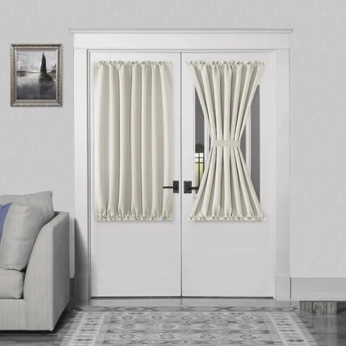 Vista 129 de DWCN Cortinas para Puertas Francesas – Cortinas opacas térmicas con bolsillo para barra para puertas con ventana de cristal, puertas de cocina