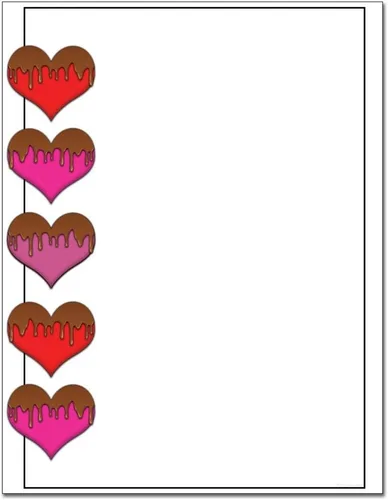 Vista 4 de Corazones horneados Paquete de 25 - Membrete imprimible de 8.5 x 11 pulgadas - Compatible con impresoras láser y de inyección de tinta