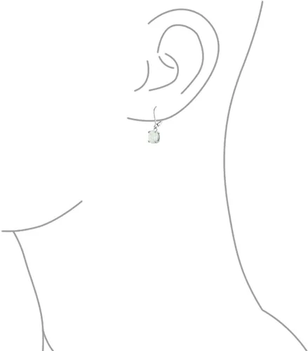 Vista 3 de Aretes clásicos con forma de círculo, solitario, fuego, naranja, rosa, azul, blanco, ópalo colgante, palanca, para mujeres y adolescentes, plata