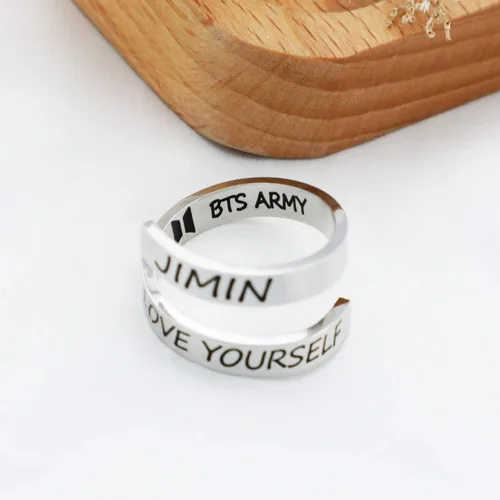 Vista 6 de G-Ahora BT Bangtan Boys Ring Kpop Army Love Yourself Ring Rings for Army Fans Jewelry