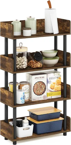 Vista 53 de Furinno Turn-N-Tube Organizador de encimera de cocina, estante organizador de encimera de esquina de 2 niveles, estante esquinero, para cocina