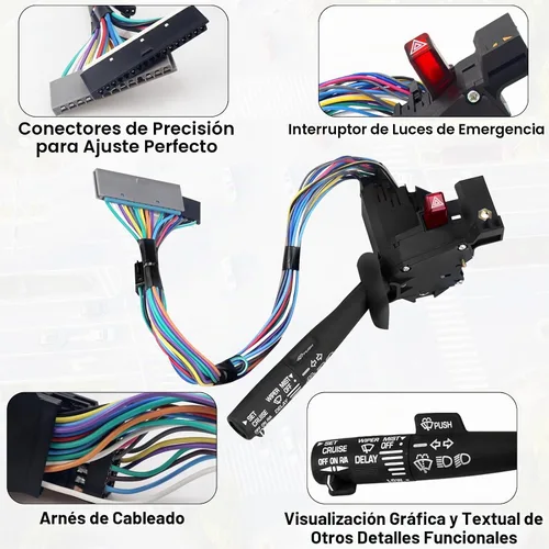 Vista 2 de Interruptor de señal de giro combinado multifunción Interruptor de control de crucero de riesgo de limpiaparabrisas para 1995-2002 Che-vy Tah-oe