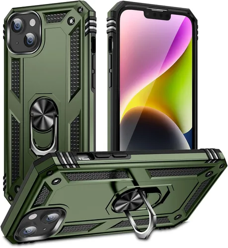 Vista 8 de Korecase Funda para iPhone 8, protección de cámara, armadura militar, doble capa, soporte compatible con iPhone 6 6s y iPhone 7 8, color negro