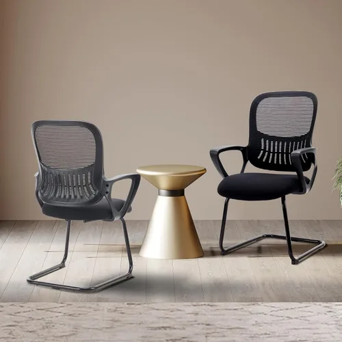 Vista 11 de DUMOS Silla de escritorio de oficina con base de trineo, sillas ergonómicas de malla ejecutiva para computadora con soporte lumbar para el hogar