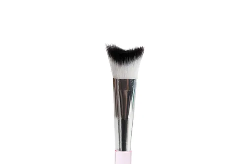 Vista 4 de Cepillo de limpieza para extensiones de pestañas, cepillo de champú, suave, curvado, esponjoso, limpieza (1 paquete, rosa)