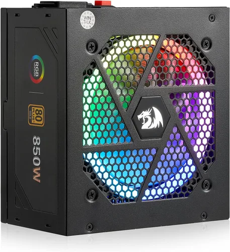 Vista 23 de Redragon PSU017 80+ Platinum 1000 vatios ATX 3.0 y PCIe 5.0 Fuente de alimentación para juegos totalmente modular, certificada 80 Plus, 100%