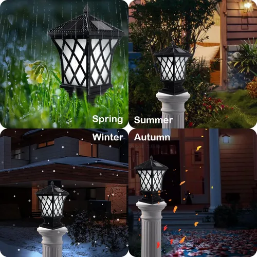 Vista 2 de Kendal Lámpara solar grande para exteriores con tapa LED, resistente al agua (paquete de 2)