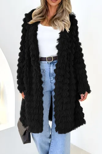 Vista 3 de PRETTYGARDEN Chaquetas de piel sintética de invierno para mujer 2024, abrigo largo y lanudo