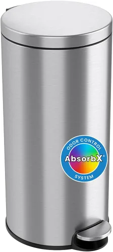 Vista 10 de iTouchless Cubo de basura sin contacto de tamaño comercial de 23 galones con sistema de control de olores AbsorbX, acero inoxidable, cubo de basura
