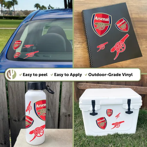 Vista 2 de Desert Cactus Vinilo adhesivo del Arsenal FC, diseño de artilleros, fútbol inglés, fútbol, Premier League, botella de agua para laptop, álbum
