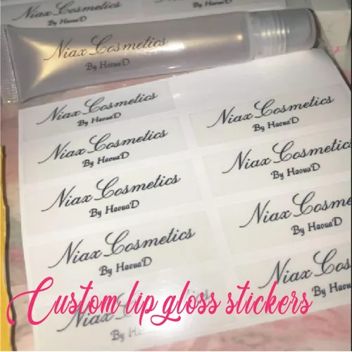 Vista 2 de 100 calcomanías personalizadas para pestañas, etiquetas de brillo de labios, etiquetas para botellas enrollables, etiquetas de PVC, impermeables