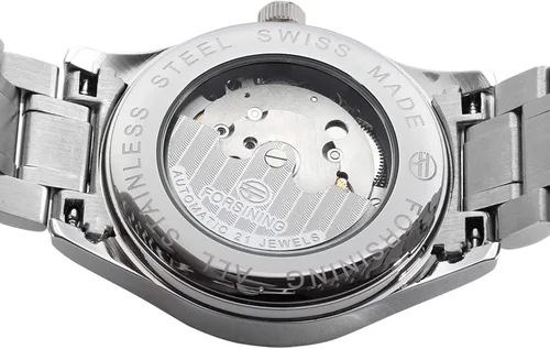 Vista 7 de FORSINING Reloj analógico analógico de acero inoxidable para hombre, Moderno
