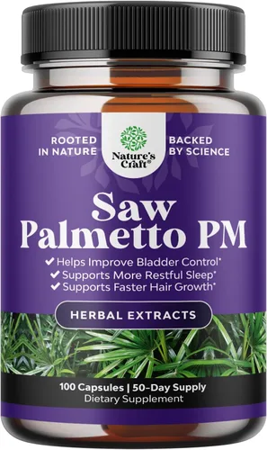 Vista 13 de Extracto de palma enana americana extra fuerte, complejo de hierbas avanzado para la salud del cabello y apoyo urinario con esteroles vegetales