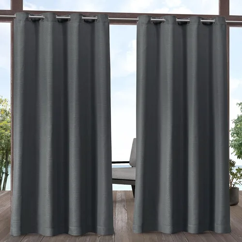 Vista 9 de Exclusive Home Aztec - Par de paneles de cortinas para interiores y exteriores con ojales, 54x96 pulgadas, Azure