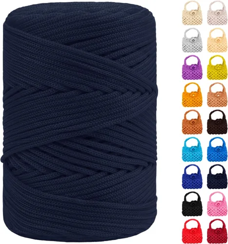 Vista 38 de Cordón de macramé de poliéster de 1/8 pulgadas x 169 metros, cordón de macramé trenzado de polipropileno, hilo de poliéster para tejer bolsos