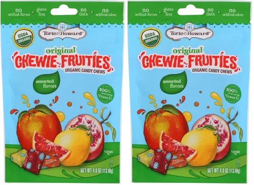 Vista 9 de Torie & Howard Chewie Fruities - Caramelos orgánicos surtidos de sabores, bolsa de 4 onzas