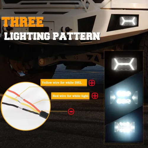 Vista 8 de Chelhead Luces antiniebla LED de montaje empotrado con DRL blanco de 6.3 pulgadas con haz combinado de vainas LED todoterreno compatibles