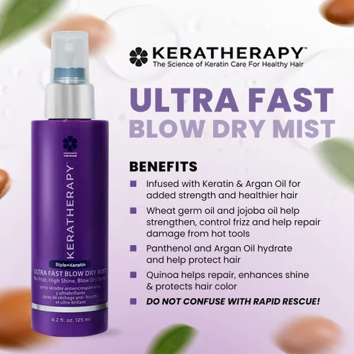 Vista 2 de Keratherapy Spray de protección de color con infusión de queratina para cabello, 4.2 onzas líquidas, 4.2 fl oz – Spray de secado con terapia