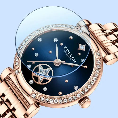 Vista 4 de SOLLEN Reloj de cuarzo para mujer, relojes analógicos de cuarzo de moda impermeables para mujer