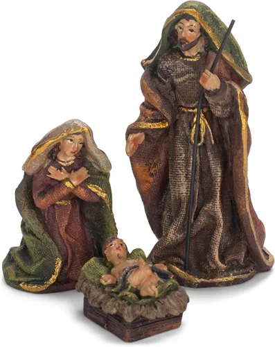 Vista 4 de Kurt Adler Natividad de resina de 3.5 pulgadas, juego de 7 piezas, multicolor (N1028)