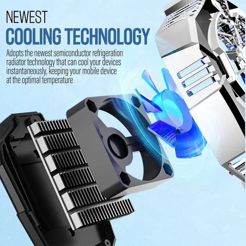 Vista 3 de TRILINK Enfriador de teléfono para juegos, ventilador de refrigeración universal para teléfono con dos modos de enfriamiento, funda de radiador