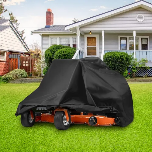 Vista 6 de Cubierta para cortacésped de giro cero, ajuste universal 210D, impermeable, UV, resistente al polvo y al viento para protección al aire libre
