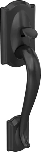 Vista 2 de SCHLAGE FE285 622 Acc CAM LH Juego de Manijas Mitad Inferior, Moldura Interior Camelot, Negro Mate