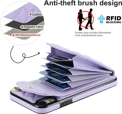 Vista 4 de Asuwish Funda de teléfono para iPhone XR 6.1 con protector de pantalla de vidrio templado y anillo RFID bloqueo tarjetero TPU Cell iPhoneXR