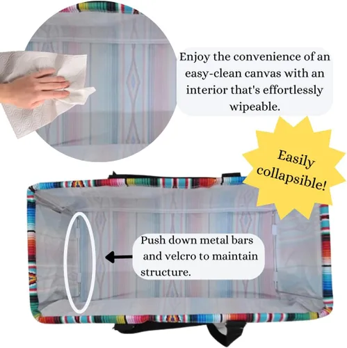 Vista 353 de NGIL Bolsa de comestibles reutilizable extra grande plegable de gran tamaño para comestibles, almacenamiento, picnic, playa, Estampado
