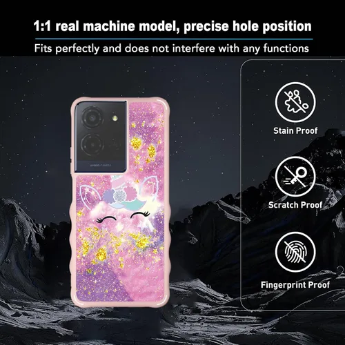 Vista 93 de jioeuinly Funda compatible con Oukitel P1 Pro con protector de pantalla de vidrio templado, policarbonato duro + silicona suave, soporte de anillo