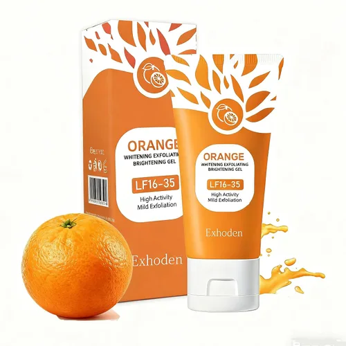 Vista 8 de Exfoliante de gel exfoliante naranja para cara, gel exfoliante facial hidratante naranja, exfoliante de limpieza profunda para todo
