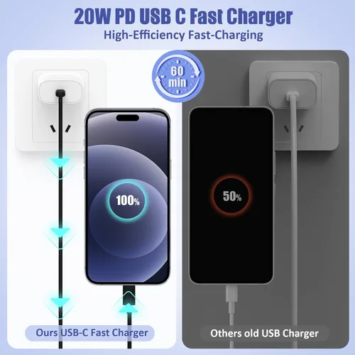 Vista 5 de Paquete de 4 cables USB C a Lightning de 6 pies, cable de carga rápida para iPhone 14, repuesto para el cable de carga original de Apple para iPhone