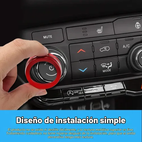 Vista 4 de Cubiertas de perillas de control de volumen y aire acondicionado Auovo compatibles con Dodge Durango 2021 2022 2023 2024 2025, decoraciones