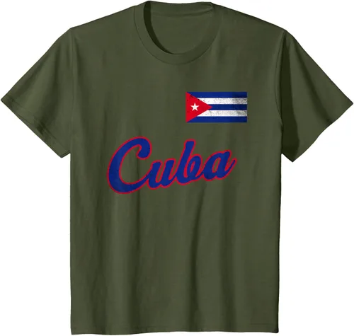 Vista 9 de Camiseta cubana con bandera de béisbol de Cuba 2023, Negro