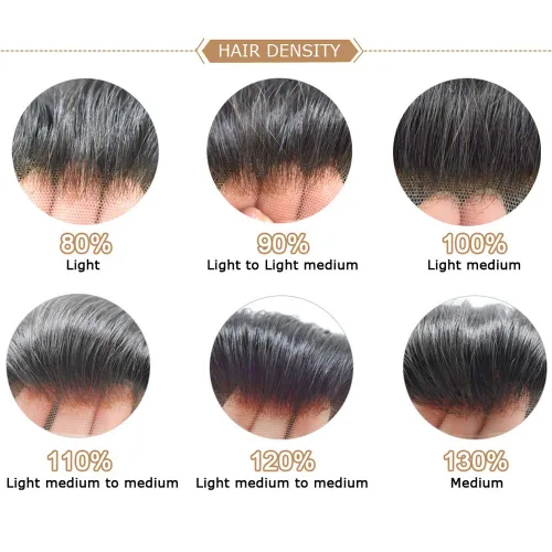 Vista 7 de Tupé para hombres Piezas de cabello humano real para hombres Sistema de reemplazo de cabello para hombres Encaje Toupee Hairpieces para adelgazar