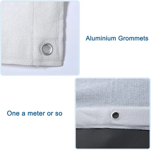 Vista 3 de Tela rectangular con protección solar, resistente a los rayos UV, malla de sombra transpirable, red de sombreado con borde sellado, tela
