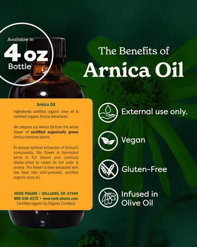 Vista 2 de Herb Pharm Aceite de árnica orgánico certificado - 4 onzas